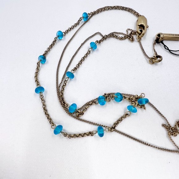 🎊HP🎊 NWT - Kenneth Cole - Semi-Precious Turquoise Dangle Gold Tone Necklace - Picture 10 of 10